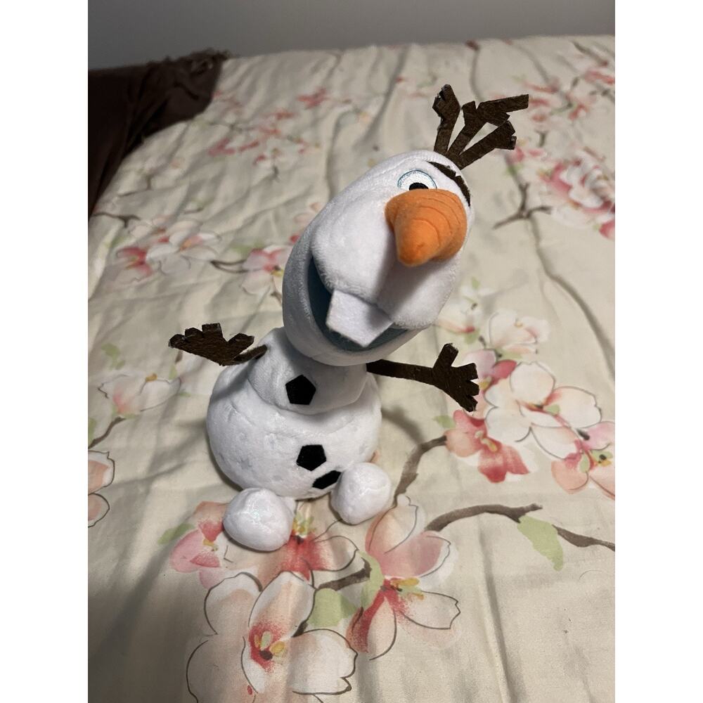 Disney Frozen 2 Olaf The Snowman 8" Plush Toy Glitter Snowflakes On Body